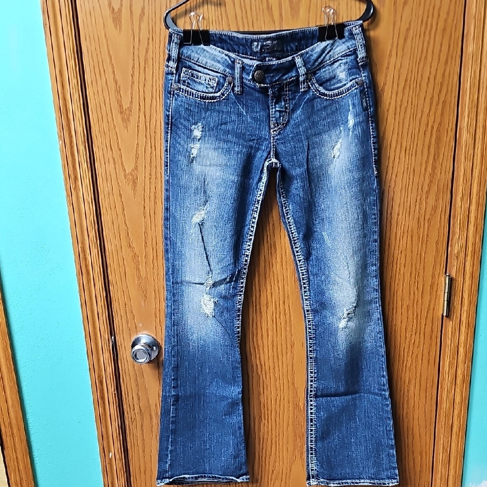 Silver Jeans Classic Boot Cut Distressed Jeans W29/L31